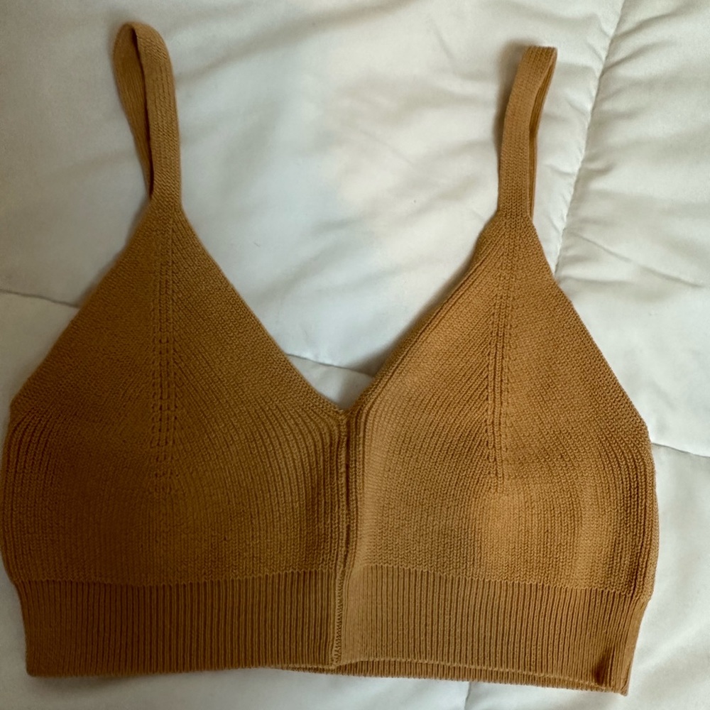 Tan Knit Crop Top